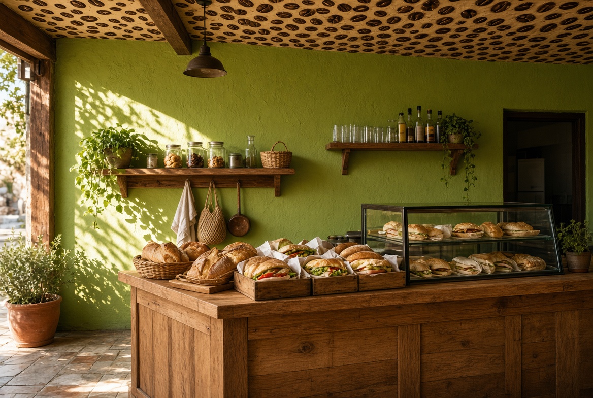 Pi&Fi café counter with freshly prepared sandwiches